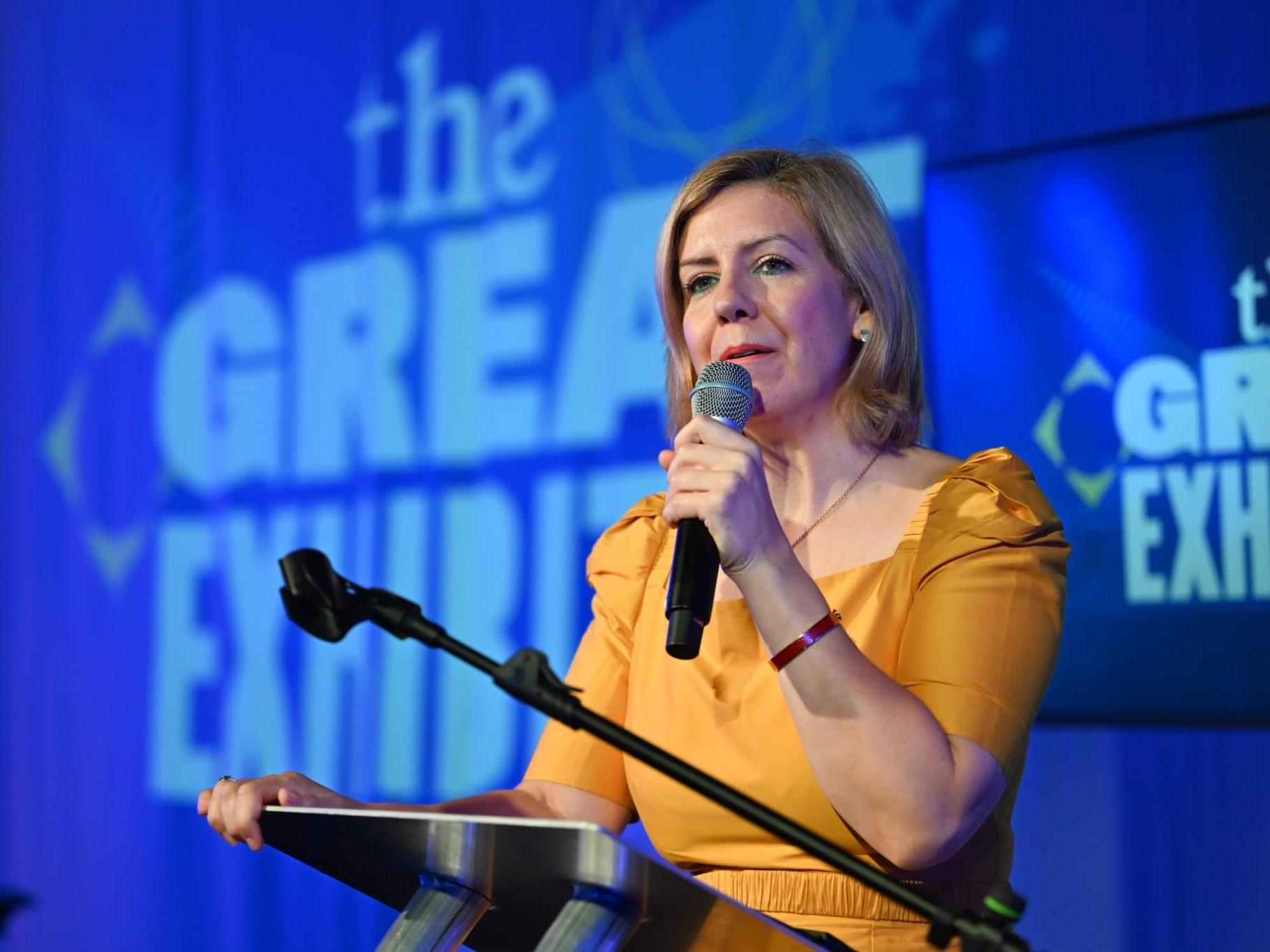 Dame Andrea at the exhibition