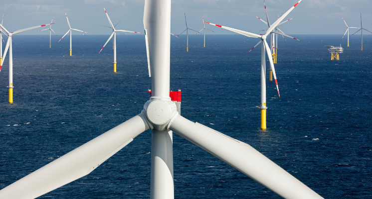 Wind turbines at sea