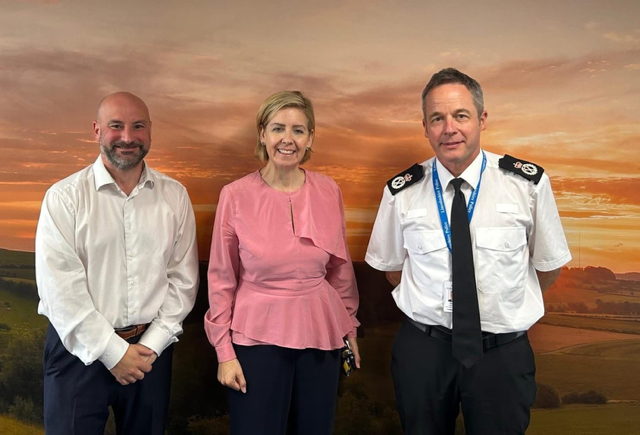 Mayor with PCC and Chief Constable