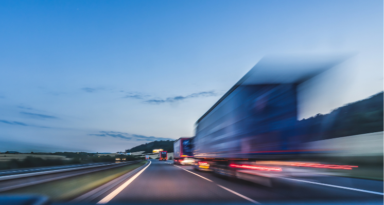 Long exposure image of the M180, featuring a lorry